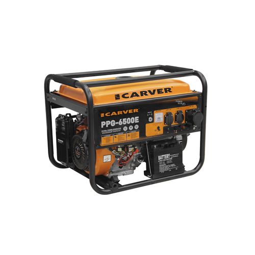 Generator benz. CARVER PPG- 6500E (LT-188F, 5,0/5,5kVt, 220V, bak 25l, el.starter, obmotka med)_1
