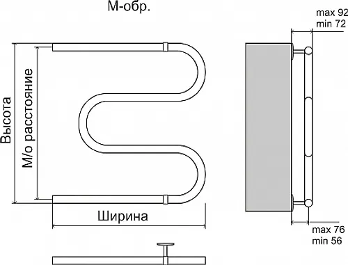 Polotentsesushitel AISI (nerzh. stal) 25 M-obraz. 600 h 600mm, TERMINUS( diametr rezby 3/4)_3