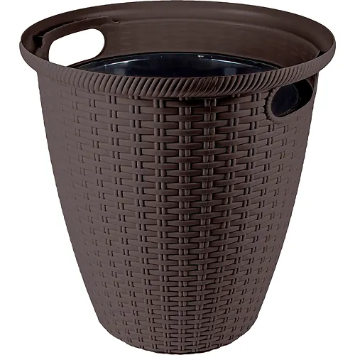 Kashpo napolnoe InGreen Rotang D266mm/10l s vnutrennim gorshkom 6 l gorkij shokolad ING6215_1