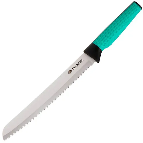Nozh kuhonnyj Daniks, Emerald, dlya hleba, nerzh. stal, 20 sm, rukoyatka plastik, JA2021124-2 (426079)_1