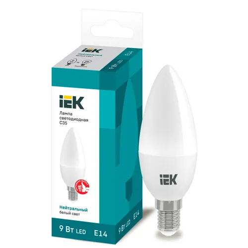 Lampa svetodiodnaya Iek C35 svecha 9Vt 230V 4000K E14_1