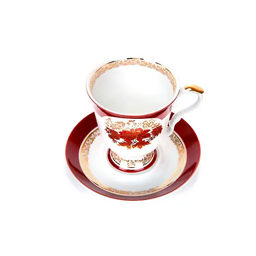 Bokal s blyudtsem 600 ml Klassicheskij Zolotoj buketik (farfor) , r.1568, S2365_1