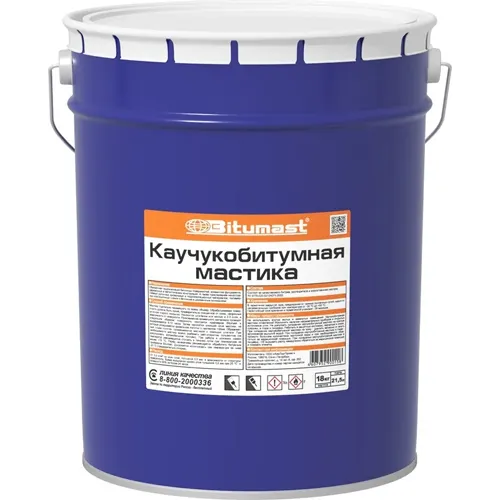 Mastika kauchukobitumnaya Bitumast, 21,5 l, 18 kg, metallicheskaya banka_1