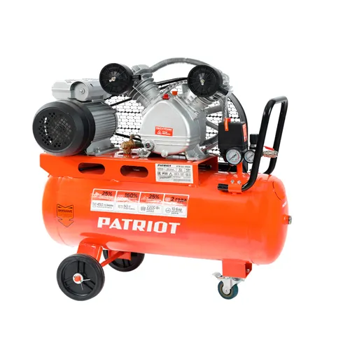 Kompressor Patriot porshnevoj remennoj PTR 50-450A, 450 l/min, 10 bar, 2200 Vt, 50 l, bystrosemnyj 1_1