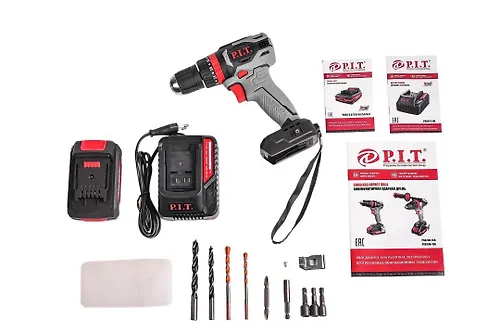 Akkumulyatornaya udarnaya drel P.I.T. PSB20H-10B/1 (20V, 38Nm, besschet dv. patr.10 mm, 2sk, 1akb 2Ach,ZU,kejs)_3