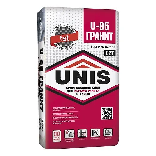 Klej plitochnyj UNIS U-95 Granit (25kg) (sam)_1