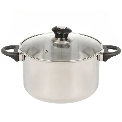 Kastryulya nerzhaveyuschaya stal, 4.5 l, s kryshkoj, kryshka steklo, DNN4, GS-01110-22CA-1, induktsiya (397640_1