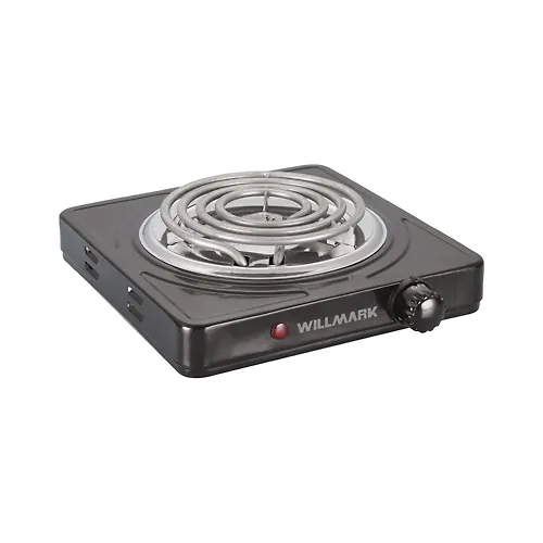 Plita elekt. WILLMARK HS-115T (1 spiralnaya konf.*150mm, 1500Vt, korpus iz nezh.stali, tsvet chernyj)_1
