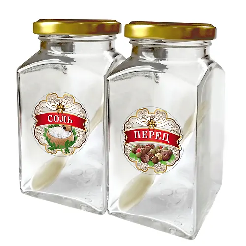 Nab. banok dlya hraneniya stekl. 312 ml s met. kryshkoj 2pr.SOL, PERETS  626686_1