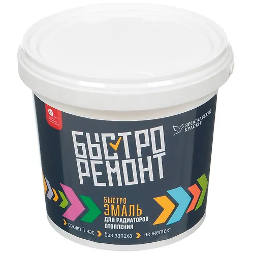 Emal YARKRASKI dlya radiatorov otopleniya akrilovaya shelkovisto-matovaya baza A belyj 0,9 kg_1