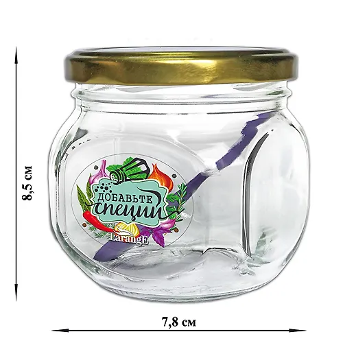 Banka dlya hraneniya stekl. 350 ml s met. kryshkoj 