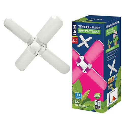 Lampa svetodiodnaya dlya rastenij. Forma 