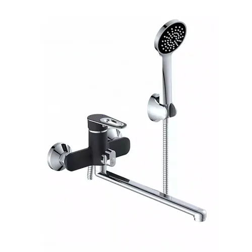 Smesitel dlya vanny universalnyj s pryamym izlivom chernyj Potato P22274-6_1