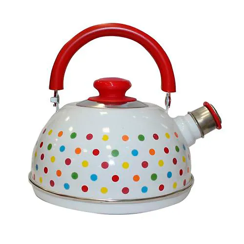 CHajnik 2,5l (kras.met.podvizh.ruchka)-belyj/raznotsvetnye gorohi(dekor-nerzh.stal)TMM04/25/03/24/H13_1