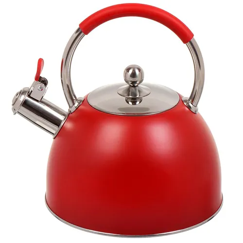 CHajnik nerzhaveyuschaya stal, 2.8 l, so svistkom, matovyj, Daniks, induktsiya, krasnyj, GS-04306 (397642)_2
