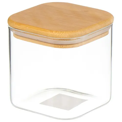 Banka dlya sypuchih produktov, steklo, 1.2 l, 10h10 sm, s kryshkoj, Daniks, Kvadrato, STF1095 (455105)_1