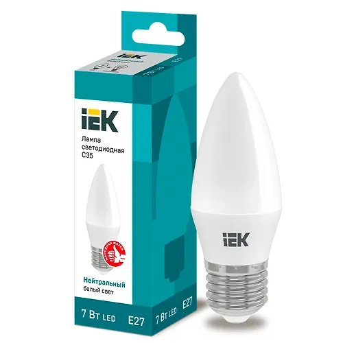 Lampa svetodiodnaya ECO C35 svecha 7Vt 230V 4000K E27 Iek_1